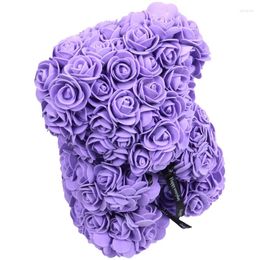 Decorative Flowers 23Cm Foam Bear Of Roses Rose Flower Artificial Year Gifts For Women Valentines Gift