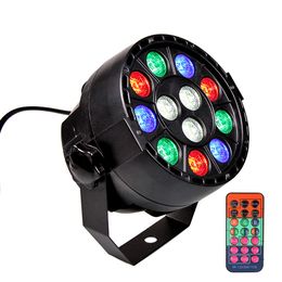 RF Remote Control Disco Party Light DMX 512 Stage Light Sound Activated Light RGBW LED 12 Par Light For DJ KTV Holiday Birthday