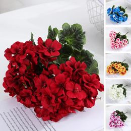 Decorative Flowers Fake Begonia Flower Realistic No Maintenance Easy Care UV Resistant Never Fade 9 Heads Table Centrepiece Garden Porch