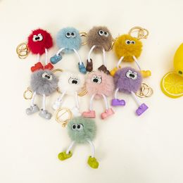 Wholesale shoe-wearing elf key link pendant interior hanging decoration Fluffy ball bag hanging decoration