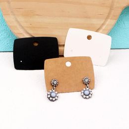 Jewelry Pouches Custom Black White Brown Earring Display Cards Accessories Packaging Paper Holder Ring Pendant Label 50pcs/lot Wholesale