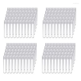 Storage Bottles A06I 400Pcs Clear Plastic Test Tubes With White Screw Caps Sample Containers Push 12X75mm