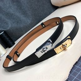 Classical thin belts for women mens belts party simple lady office ceintura narrow formal party luxury casual wide 18mm designer belt plated gold silver buckle ga09