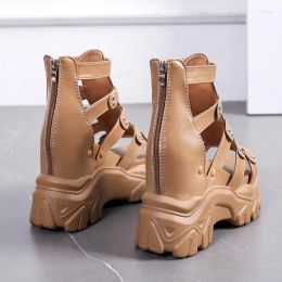 Sandals Women Thick Bottom Gladiator Shoes Woman Chunky Sneakers High Platform Hollow Out 11CM Wedge Heels Beach Sandalias