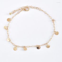 Anklets 3 Pcs/Set Simple Women Leaves Disc Tassel Pendant Heart Chain Gold Anklet Set Fashion Dance Party Jewelry Lovers Gift