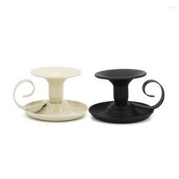 Candle Holders Wrought Iron Holder Black And White Base Retro Metal Tea Cup Wax