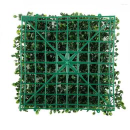 Decorative Flowers 25 25cm Mini Portable Artificial Lawn Plant Walls Foliage Hedge Grass Mat Greenery Panels Fence Garden Yard Wedding