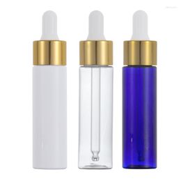 Storage Bottles 100pcs/lot 30ml Plastic Dropper Bottle Round E Liquid Capacity 1oz Clear Amber Blue For Essential Oil