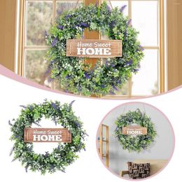 Decorative Flowers Outside Signs For Front Porch Outdoor Summer Decorations American Style Welcome Simulation Wreath Door Decoration Leaf