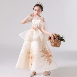 Girl Dresses Girls Formal Dress Elegant Embroidery Tulle Princess Teen Ruffle Party Banquet Pageant Gown Evening Cocktail