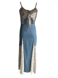 Two Piece Dress Vintage 2 Long Skirt Sets Women Cute Spaghetti Strap Crop Cami Maxi Midi Skirts Y2k Outfit Beach Wear
