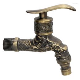 Bathroom Sink Faucets 1pcs/lot European Antique Faucet Bronze Quick-open Washing Machine Copper Valve Core In-wall Alloy