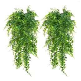 Decorative Flowers 2pcs Artificial Plant Persian Fern Leaves Vines 75cm Plastic Ivy Room Home Garden Decoration Wedding Party Wall Hanging