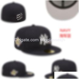 Ball Caps Fitted Hats All Team Designer Snapbacks Embroidery Hip Hop Black White Flat Peak Fl Size Closed Cotton Baseball Fottb Dhahw