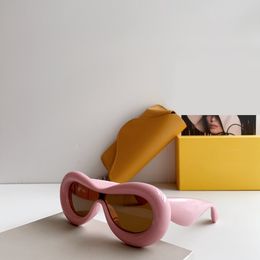 Inflated Mask Sunglasses Pink Women Men Summer Sunnies gafas de sol Sonnenbrille UV400 Eyewear with Box