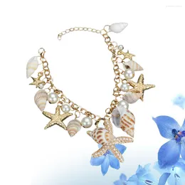 Charm Bracelets 2pcs Bohemia Style Shell Bracelet Elegant Pearl Jewelry Decor Conch For Woman Lady Lover Female