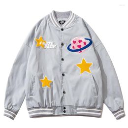 Men's Jackets Hip Hop Baseball Uniform Male Flocking Embroidery Bomber Jacket Autumn Mens Couple Boyfriend Style Varsity Outwear Street