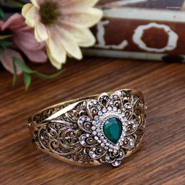 Bangle Sunspicems Vintage Jewelry Turkish Flower For Women Antique Gold Color Bohemia Wedding Bijoux Gift Raym22