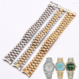 Watch Bands WatchBands Bracelet For Datejust Curved End Strap Chain Insurance Buckle Solid Stainless Steel Band Deli22