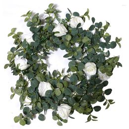 Decorative Flowers 1.8m Artificial Eucalyptus Green Plant Vines Leaves Wedding Party Decoration Home Table Garden Decor Diy Garland