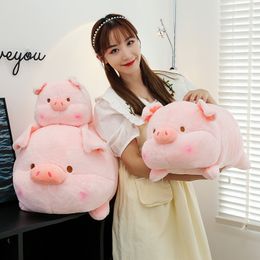 35/50/70cm Squishy Pig Large Szie Stuffed Doll Lying Plush Piggy Toy Animal Soft Plushie Pillow for Kids Baby Comforting Friend Birthday Gift 2149