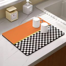 Table Mats Kitchen Water Absorbent Pad Drying Dishes Drain Mat For Bar Cup Sink Countertop Protector Placemat Bathroom Coffee Maker