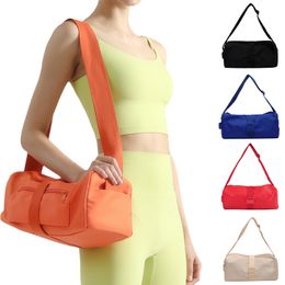 Lu Yoga Premium Crossbody Bag Women's Small Horizontal Casual Solid Color One Shoulder PU Classic Toast Fitness Bag