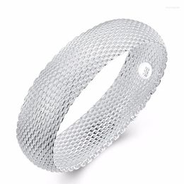 Bangle Cxwind Women's Charm Cuff Jewellery Mesh Bracelet Fashion Wide Waist Bangles Small Web Knitting BijouxBangle Raym22