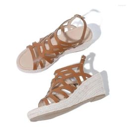 Sandals Women Peep Toe Buckle Strap Wedge Sandal High Heel Fashion Summer Platform Pumps Ladies Open Espadrilles