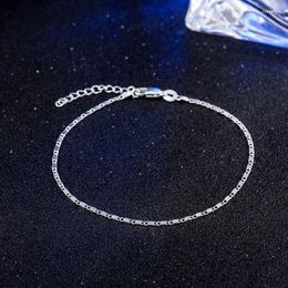 Anklets Simple Essential Bead Link 925 Sterling Silver Bracelet For Foot Jewelry Female Leg Chain Wholesale
