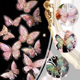 Gift Wrap 20 Stickers Vintage 3D Coloured Butterfly DIY PET Sticker Decor Diary Journal Scrapbooking Supplies Collage B9O3