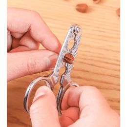 1pc, Melon Seed Opener Clamp, Walnut Pine Plier Scissor Sunflower Nut Cracker, Kitchen Household Tool Sheller Nutcracker, Kitchen Tools, Kitchen Accessories