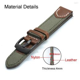 Watch Bands Canvas Nylon Leather Quick Release Watchbands 20mm 22mm Replacement Straps For Men Women Watches Accessories