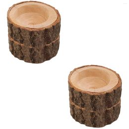 Table Lamps 4 Pcs Stake Holder Wooden Tea Light Holders Tealight Vintage Wedding Decor Small Sticks Home