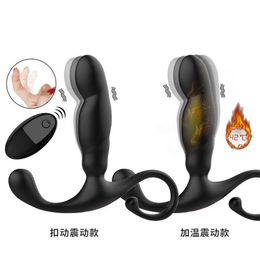remote control black samurai buckle vibration warming prostate massager backyard anal plug charging multi frequency 75% Off Online sales