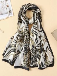 Scarves Silk Scarfs For Women Designer Zebra Leopard Ladies Fashion Muslim Hijabs Long Shawls Foulard Femme YD0832