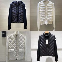 2023 Luxury Designer Women Down Parkas broderade märke Sticked Panel Slim Stand Collar Thin Windproof Jacket Top