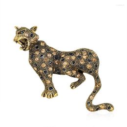 Brooches 1 Piece Leopard Brooch Pins Enamel Animal Winter Luxury Jewellery For Women And Men Year Gift