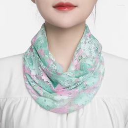 Scarves Spring And Summer Sunscreen Chiffon Silk Scarf Neck Protector Thin Section Anti-ultraviolet Mask Multifunctional Pullover