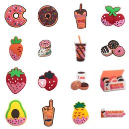 Shoe Parts Accessories Donut Charms For Boys Kids Teens Girls Pvc Clog Pins Cute Pack Decoration Slides Sandals Bracelet Wristband D Otneq