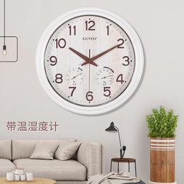Wall Clocks Modern Minimalist Clock Silent Quartz Hanging Metre Living Room Bedroom Hygrometer Decorative