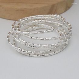 Bangle 6 Pack Classic Silver Bracelets And White Dubai Bridal Jewelry Arabian Gift Party For Women