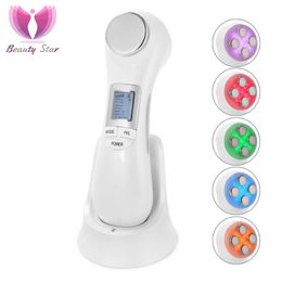 Face Massager Beauty Star Pon LED Therapy RF Radio Frequency Massager EMS Ultrasound Face Lifting Eye Face Skin Tighten Device 230621