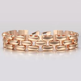 Link Bracelets Trendy 585 Rose Gold Colour Mesh For Women Girls Weave Wristband Bangle 20cm Fashion Jewellery Birthday Gifts DCB69