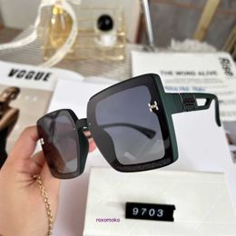 New letter H square polarized UV proof for women's fashion high sense driving photo sunglasses With Gift Box