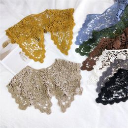 Bow Ties Linbaiway Women Fake Collar Shawl Flower Crochet Lace False Collars Shirt Detachable Faux Summer Dress Scarf
