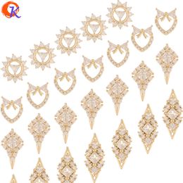 Pins Brooches Cordial Design 50Pcs Jewellery Accessories DIY Making Genuine Gold Plating Cubic Zirconia Charms Hand Made Fingernail Findings 230621