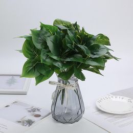 Decorative Flowers Artificial Silk Green Radish Leaves Eyebrow Leaf Plant Wedding Pography Flower Arrangement Home Garden Decoration