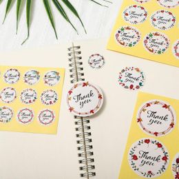 Gift Wrap 1pack Large Size Round Sealing Sticker Flower Wedding Invitation Cake Food Packaging Scrapbook Label Adhesive