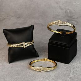 Bangle Sunspicems Fashion Dubai Thin Bangles Set For Women Gold Colour Crystal Arabic Wedding Jewellery Kids Bridal Gift Raym22